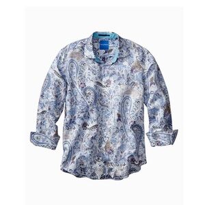 Tommy Bahama Palais Paisley Floral Linen Blend Button Up Shirt Men’s 3XL